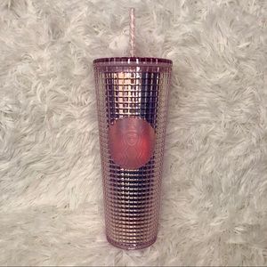 NWT Starbucks Pink Disco Grid Studded Tumbler